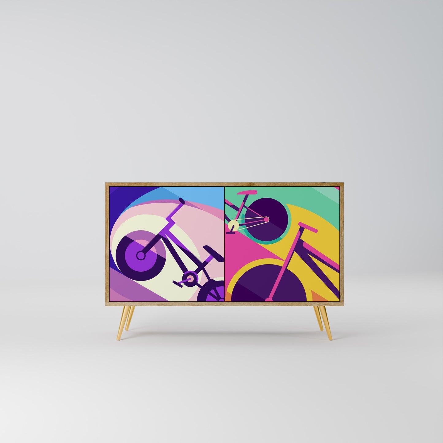 Credenza a 2 ante BIKE DREAMS in effetto rovere