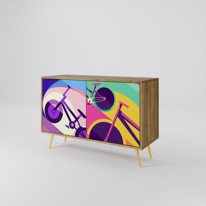 Credenza a 2 ante BIKE DREAMS in effetto rovere