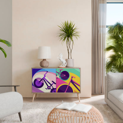 Credenza a 2 ante BIKE DREAMS in effetto rovere