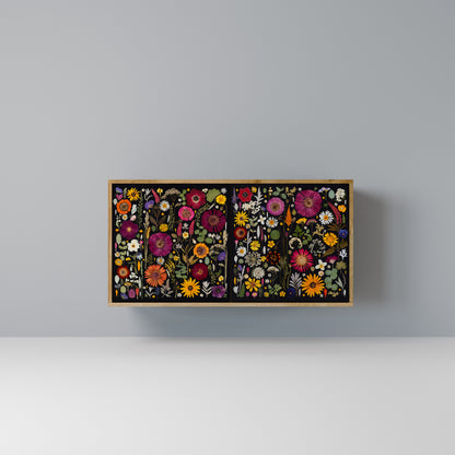 MIDNIGHT GARDEN Madia a 2 Ante in Effetto Rovere