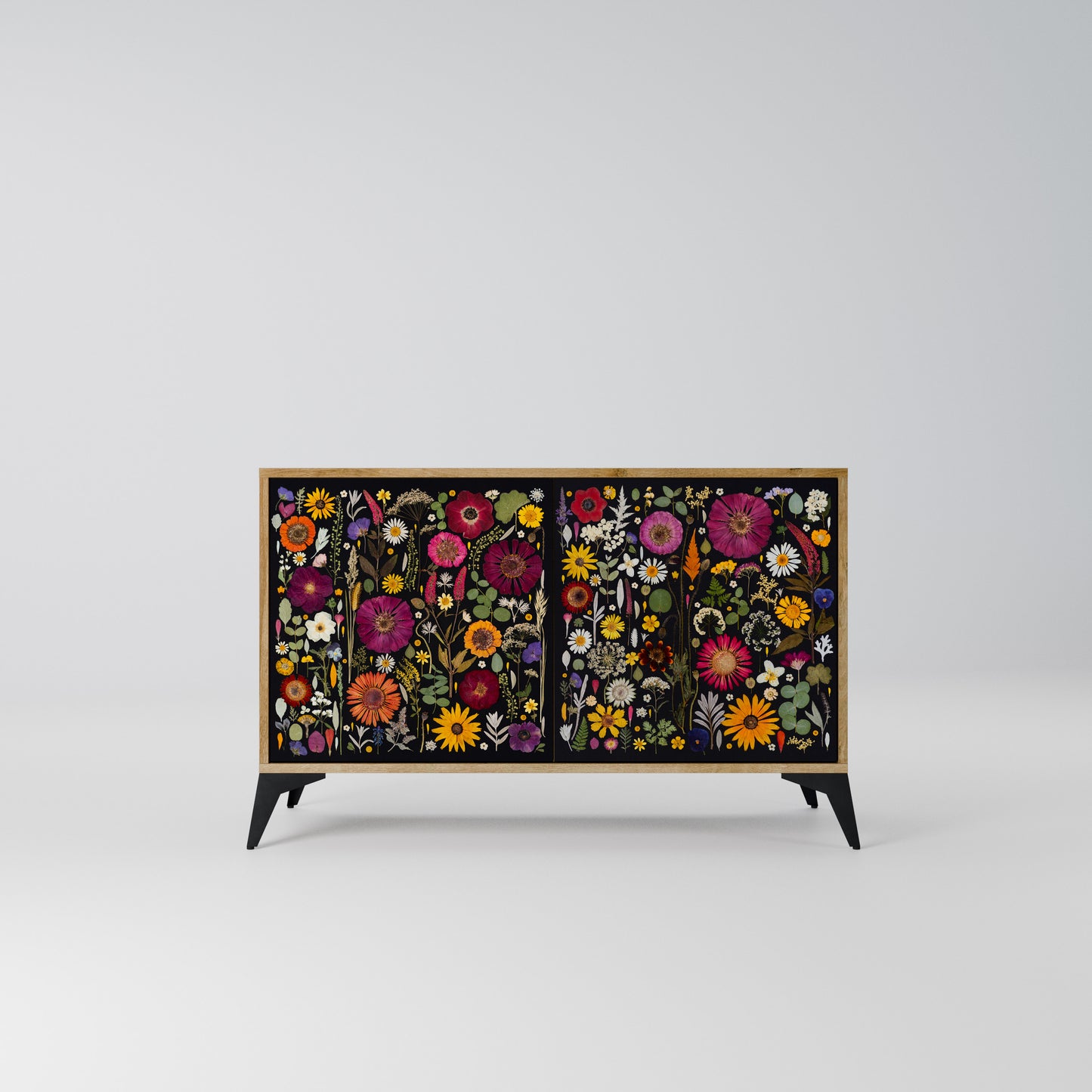 MIDNIGHT GARDEN Madia a 2 Ante in Effetto Rovere