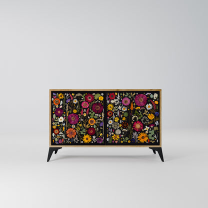 MIDNIGHT GARDEN Madia a 2 Ante in Effetto Rovere