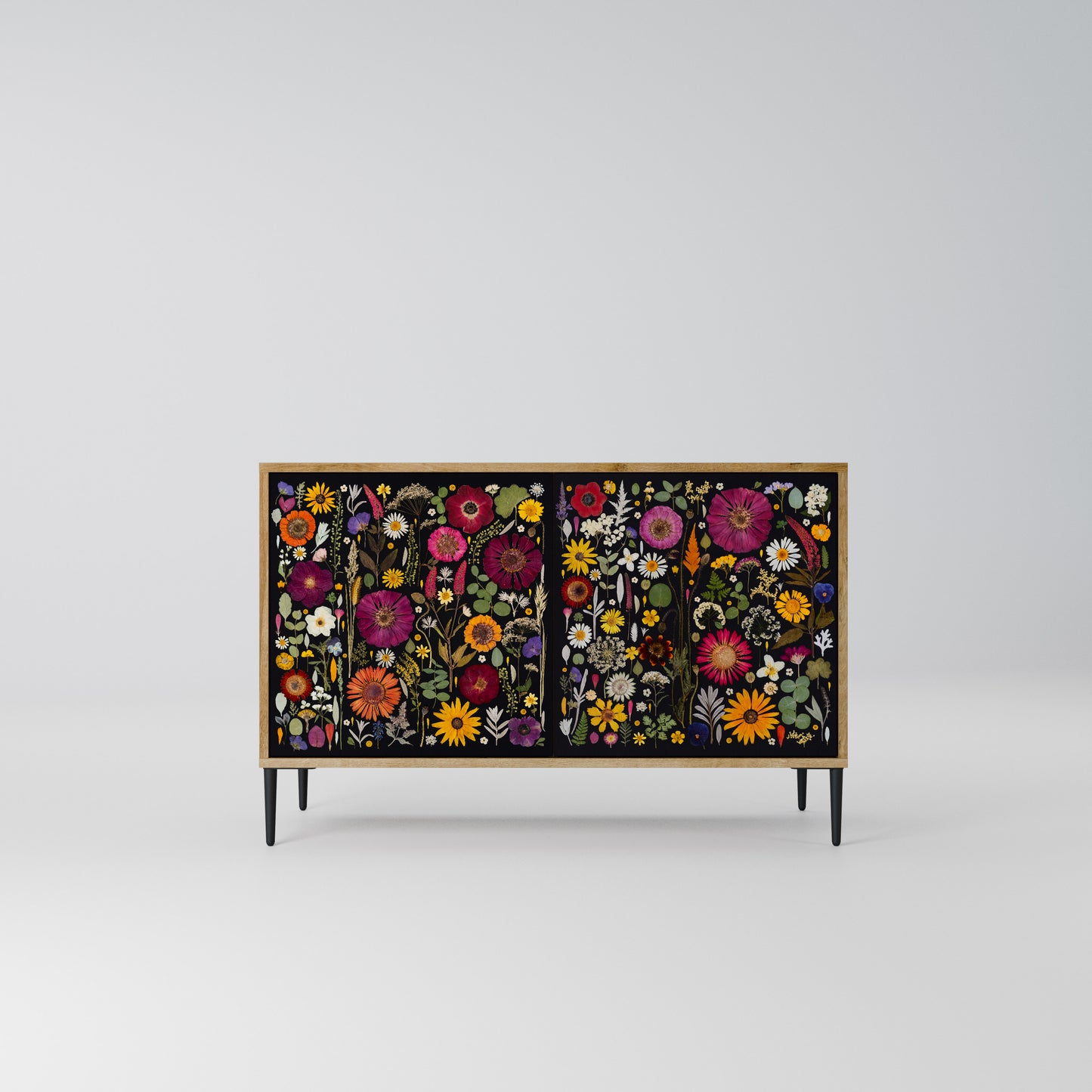 MIDNIGHT GARDEN Madia a 2 Ante in Effetto Rovere