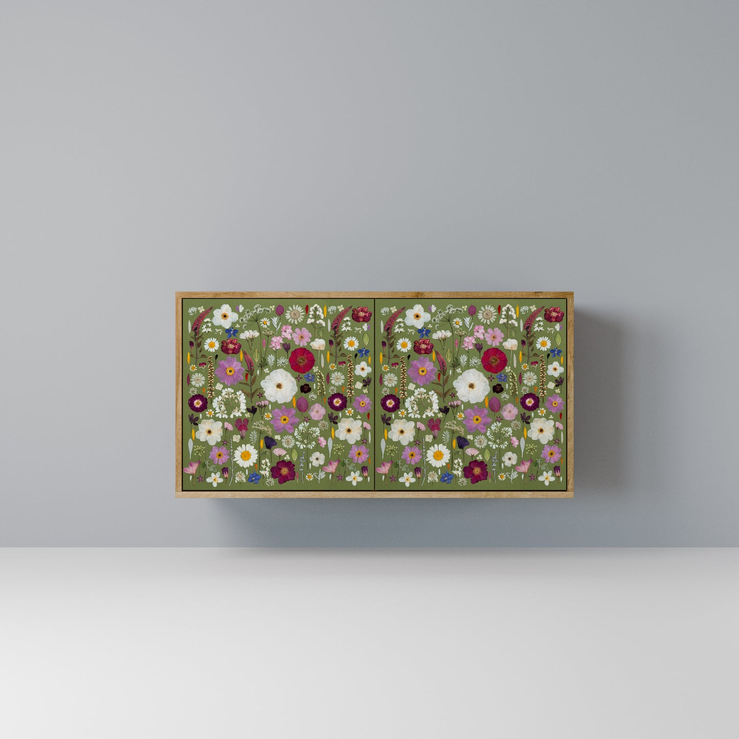 WILD GARDEN Madia a 2 Ante in Effetto Rovere