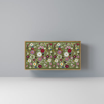 WILD GARDEN Madia a 2 Ante in Effetto Rovere