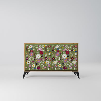 WILD GARDEN Madia a 2 Ante in Effetto Rovere