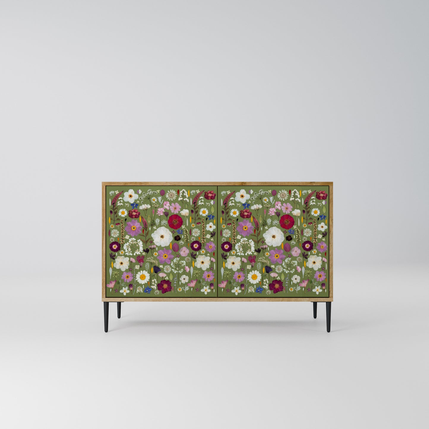 WILD GARDEN Madia a 2 Ante in Effetto Rovere