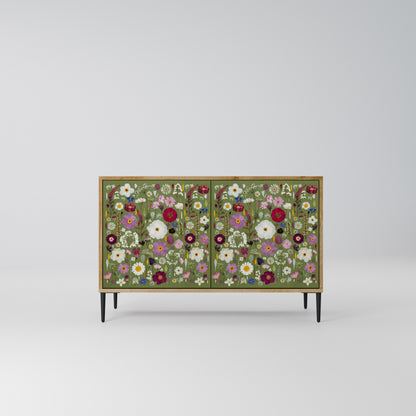 WILD GARDEN Madia a 2 Ante in Effetto Rovere