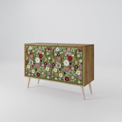 WILD GARDEN Madia a 2 Ante in Effetto Rovere