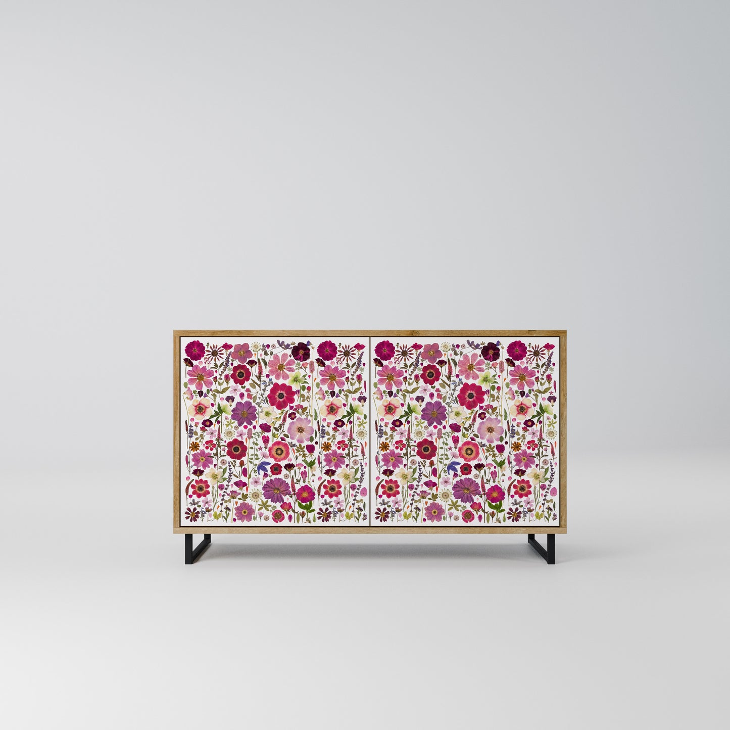 PETAL GARDEN Madia a 2 Ante in Effetto Rovere