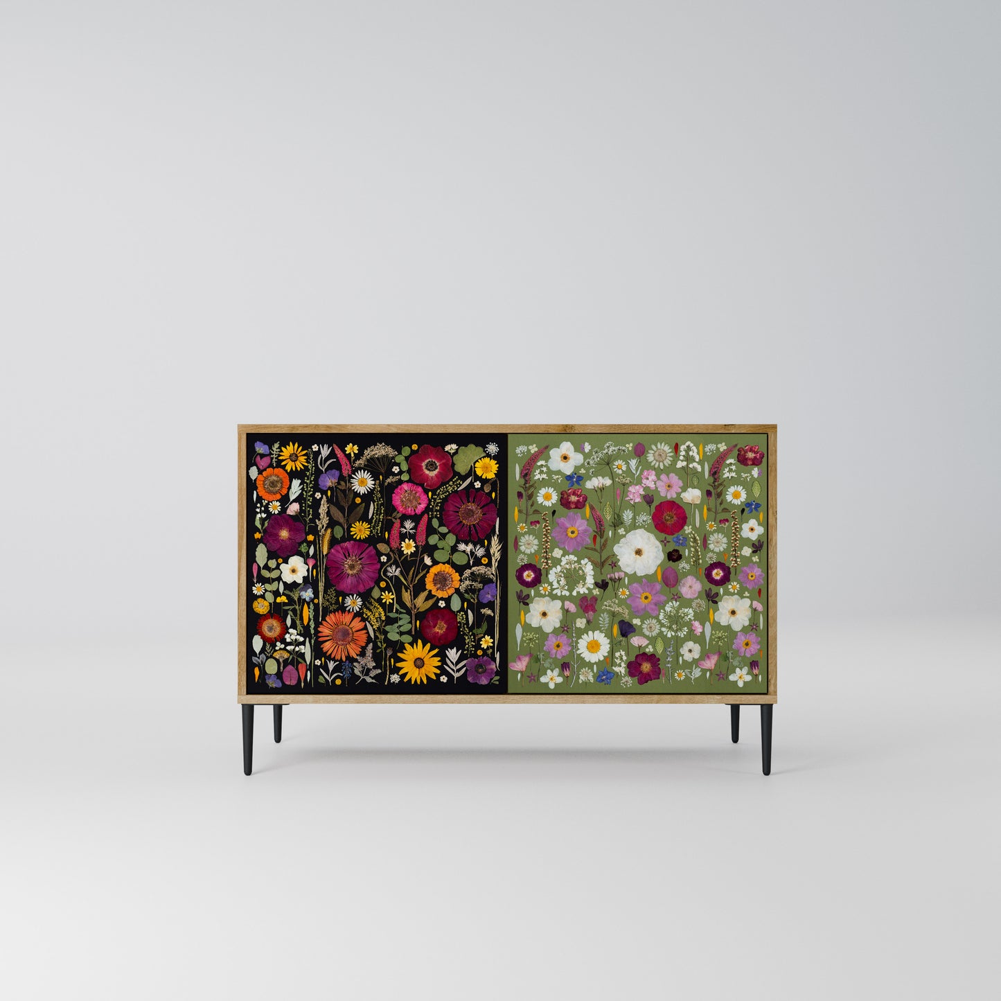 VERDANT GARDEN Madia a 2 Ante in Effetto Rovere