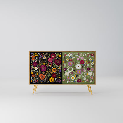 VERDANT GARDEN Madia a 2 Ante in Effetto Rovere