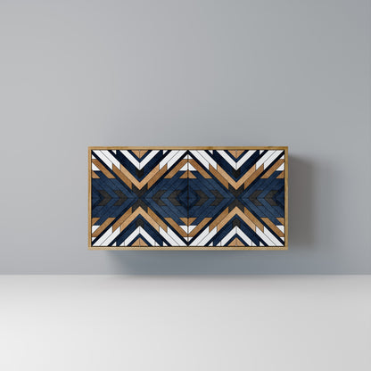 Credenza a 2 ante ARTFUL GEOMETRY in effetto rovere