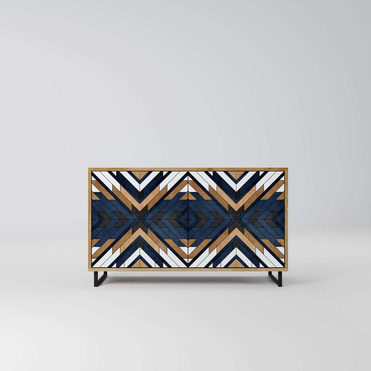 Credenza a 2 ante ARTFUL GEOMETRY in effetto rovere