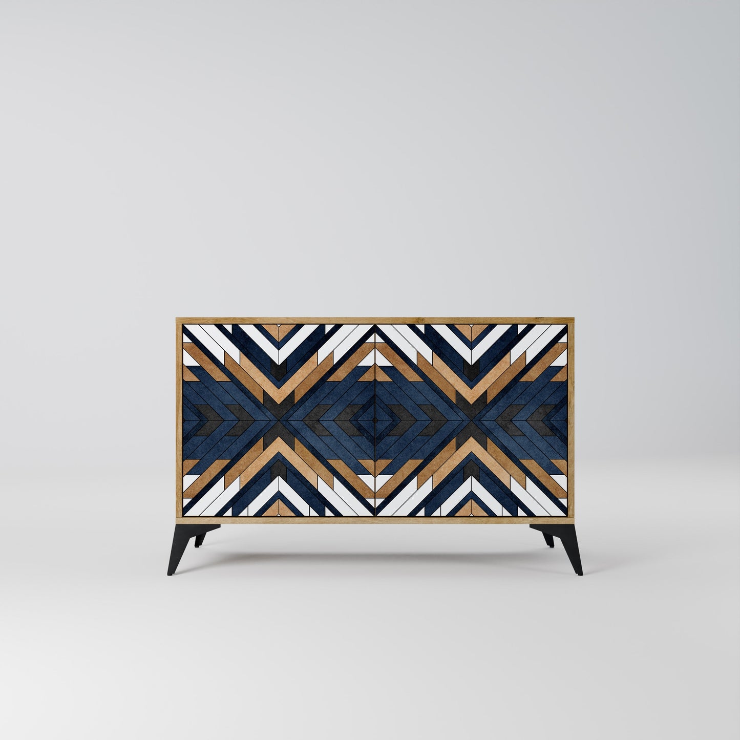 Credenza a 2 ante ARTFUL GEOMETRY in effetto rovere