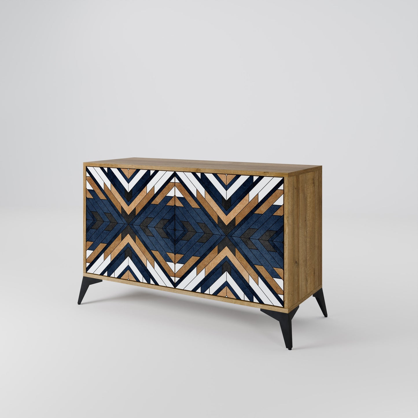 Credenza a 2 ante ARTFUL GEOMETRY in effetto rovere