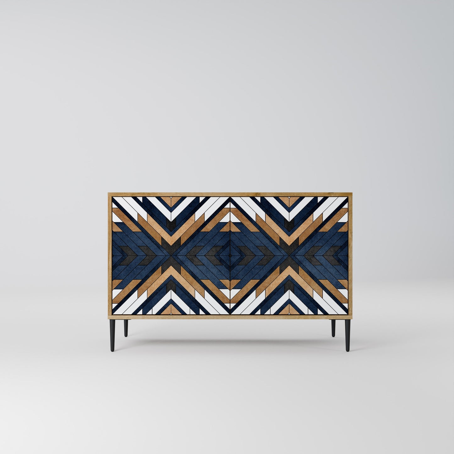 Credenza a 2 ante ARTFUL GEOMETRY in effetto rovere