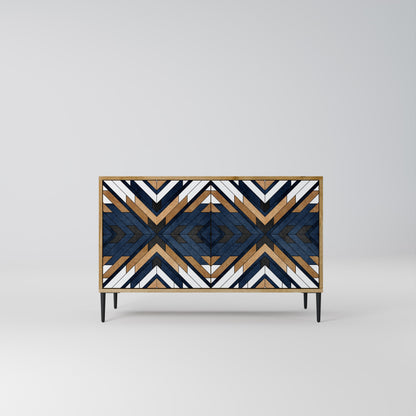 Credenza a 2 ante ARTFUL GEOMETRY in effetto rovere