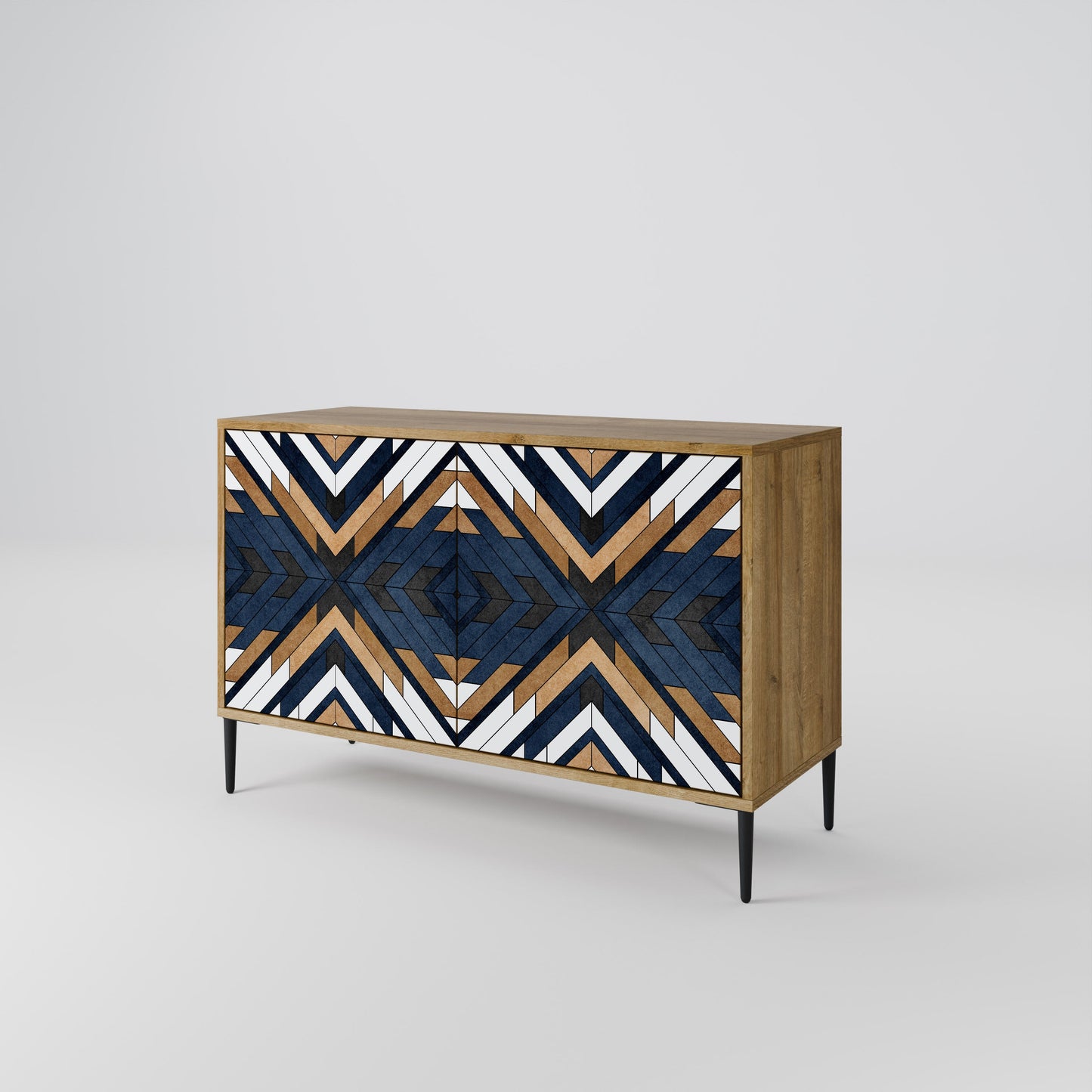 Credenza a 2 ante ARTFUL GEOMETRY in effetto rovere