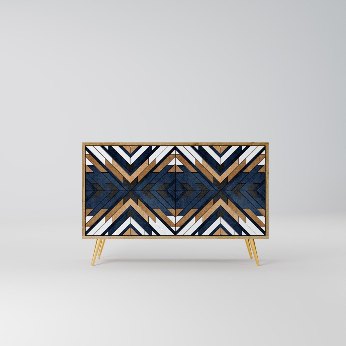 Credenza a 2 ante ARTFUL GEOMETRY in effetto rovere