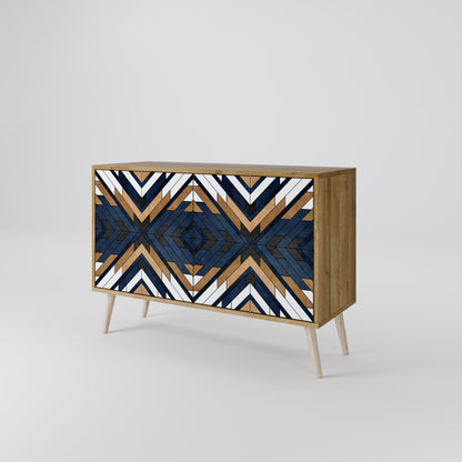 Credenza a 2 ante ARTFUL GEOMETRY in effetto rovere