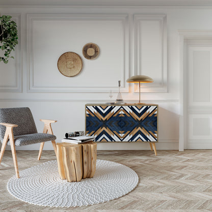 Credenza a 2 ante ARTFUL GEOMETRY in effetto rovere