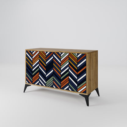 VIBRANT PATCHWORK 2-Door Sideboard in Oak Effect