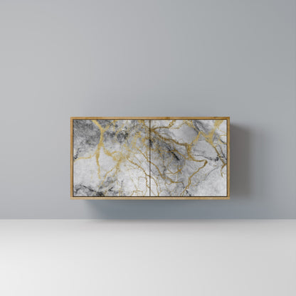 Credenza TIMELESS GLIDE a 2 ante in effetto rovere