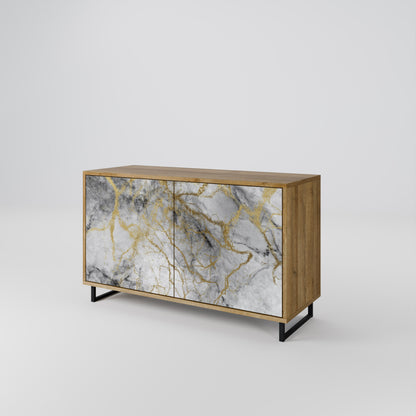Credenza TIMELESS GLIDE a 2 ante in effetto rovere