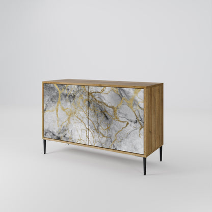 Credenza TIMELESS GLIDE a 2 ante in effetto rovere