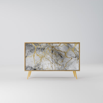 Credenza TIMELESS GLIDE a 2 ante in effetto rovere