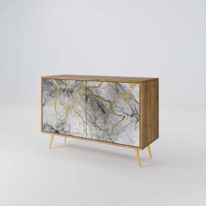 Credenza TIMELESS GLIDE a 2 ante in effetto rovere