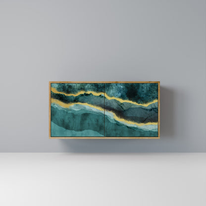 Credenza a 2 ante GOLDRUSH ODYSSEY in effetto rovere