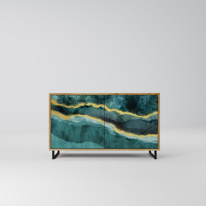 Credenza a 2 ante GOLDRUSH ODYSSEY in effetto rovere