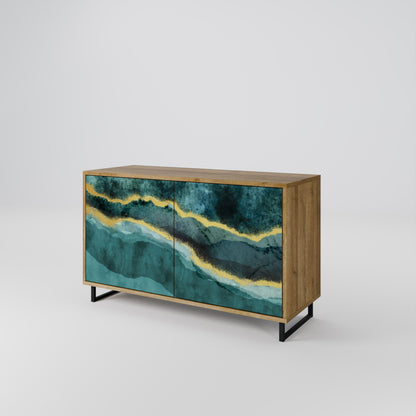 Credenza a 2 ante GOLDRUSH ODYSSEY in effetto rovere