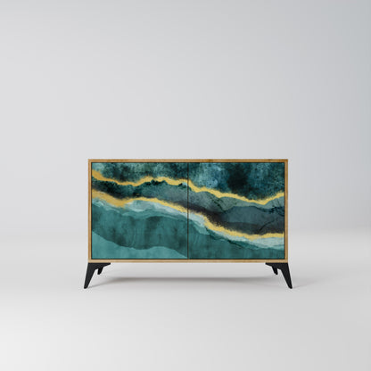 Credenza a 2 ante GOLDRUSH ODYSSEY in effetto rovere