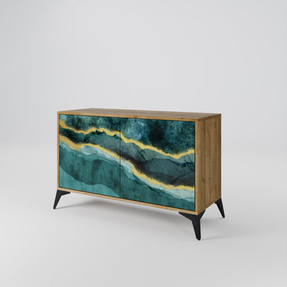 Credenza a 2 ante GOLDRUSH ODYSSEY in effetto rovere