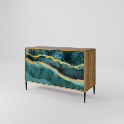 Credenza a 2 ante GOLDRUSH ODYSSEY in effetto rovere