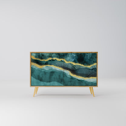 Credenza a 2 ante GOLDRUSH ODYSSEY in effetto rovere