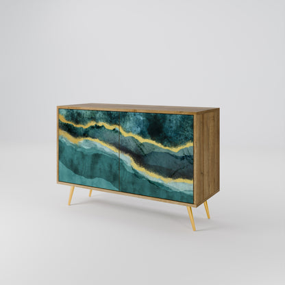 Credenza a 2 ante GOLDRUSH ODYSSEY in effetto rovere