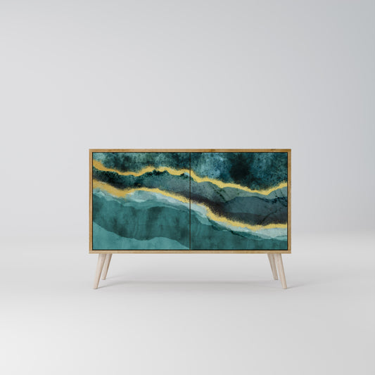 Credenza a 2 ante GOLDRUSH ODYSSEY in effetto rovere