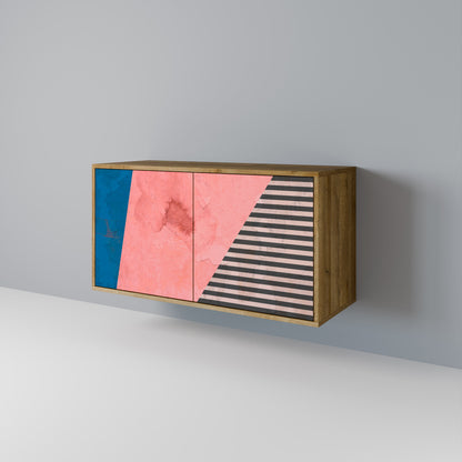 Credenza GLAMOROUS STRIPE a 2 ante in effetto rovere
