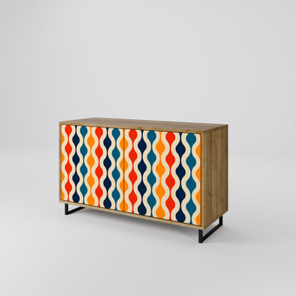 Credenza a 2 ante COLORFUL NOSTALGIA in effetto rovere