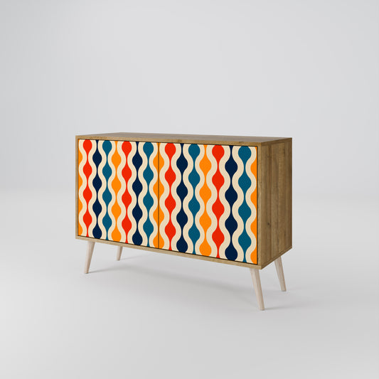Credenza a 2 ante COLORFUL NOSTALGIA in effetto rovere