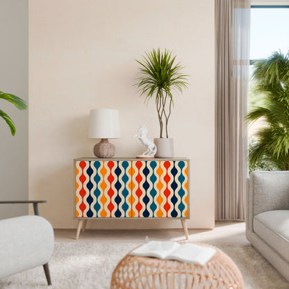 Credenza a 2 ante COLORFUL NOSTALGIA in effetto rovere