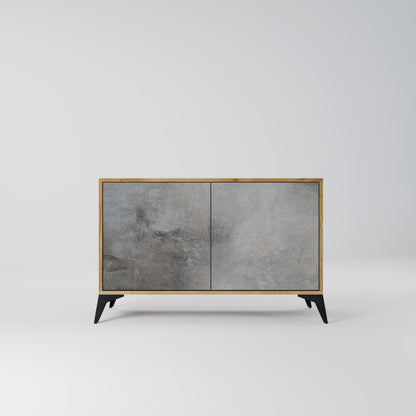 CONCRETE WALL 2-Door Sideboard in Oak Effect