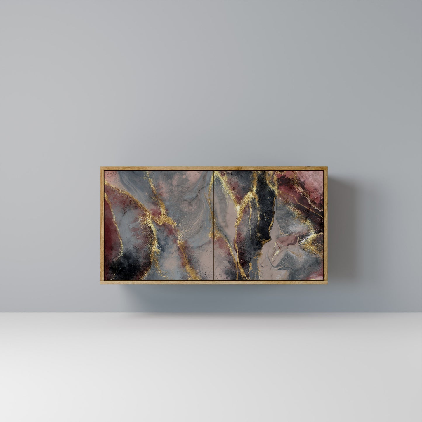 Credenza a 2 ante GOLDEN TIDES in effetto rovere