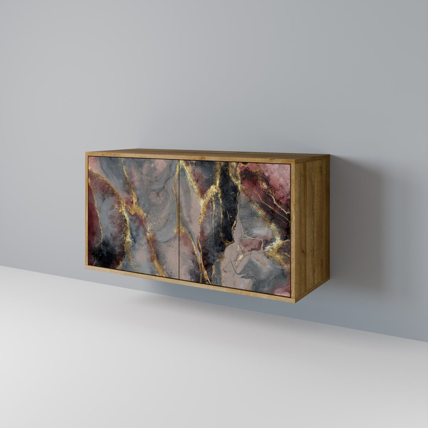 Credenza a 2 ante GOLDEN TIDES in effetto rovere