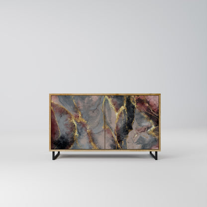 Credenza a 2 ante GOLDEN TIDES in effetto rovere