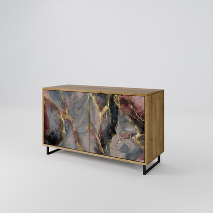 Credenza a 2 ante GOLDEN TIDES in effetto rovere